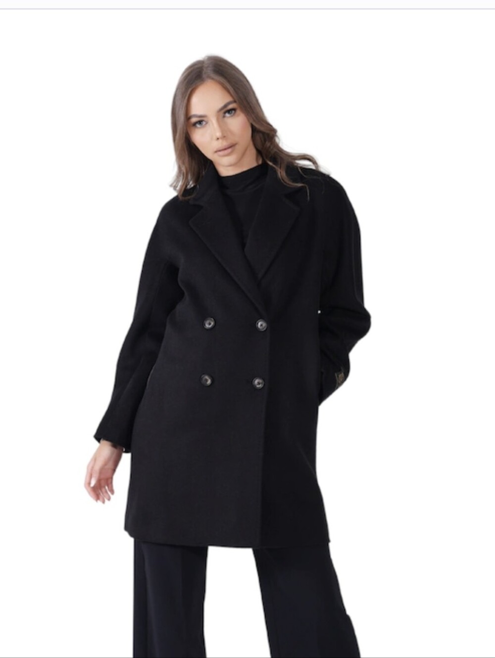 Christine Double Breasted Coat with Removable Hood